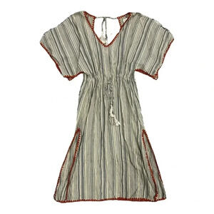 Cleobella Gray Striped Kaftan Midi Dress XS